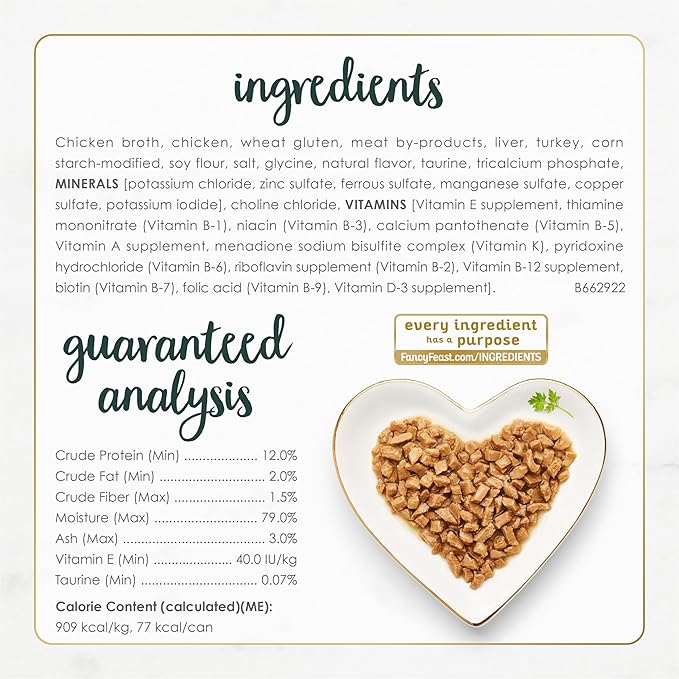 Purina Fancy Feast Senior Wet Cat Food 7 Years Plus Chicken Feast in Gravy Minced - (Pack of 24) 3 oz. Cans