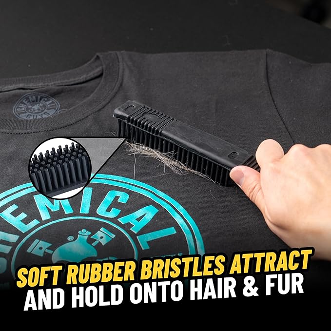 Chemical Guys Professional Rubber Pet Hair Removal Brush – Multi Surface Detailing & Pet Hair Removal Tool for Cars, Trucks, SUVs, RVs & Home – Removes Lint and Debris from Upholstery and Carpet