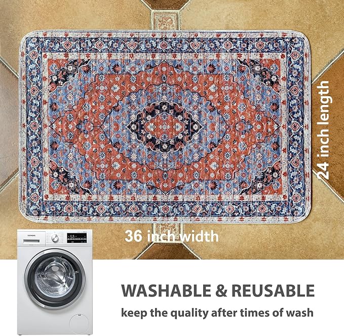 nunubaby Washable Pee Pads for Dogs, Stylish, Non-Slip and Leak-Proof Pee Pads. Reusable Potty Pads for Dogs for Crates and Floors.(Red/Floral, 24" x36" )