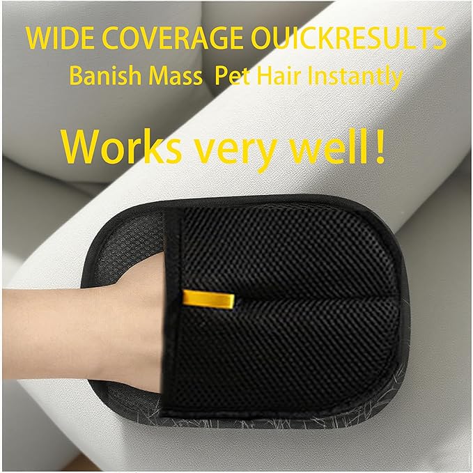 2PCS Pet Hair Removal Glove for Cats & Dogs，Electrostatic Pet Hair Gloves，Efficient Grooming for Pet Hair ，Reusable Magic Brush Pet Hair Remover Tool for Laundry, Couch, Carpet, Car Seat