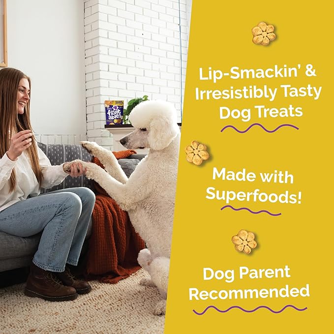 Fruitables Baked Dog Treats, Healthy Pumpkin Treat for Dogs, Low Calorie & Delicious, No Wheat, Corn or Soy, Made in the USA, Pumpkin and Banana Flavor, 12oz