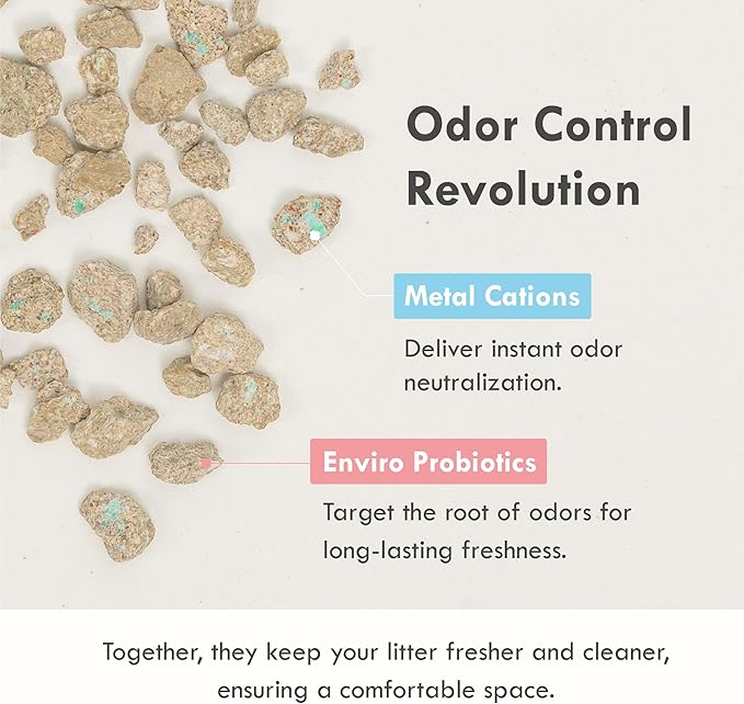 Boba Scented Pellet Tofu Cat Litter & Deodorizer Set – Strong Clumping, Odor Control, Easy Cleanup, Long-Lasting Freshness