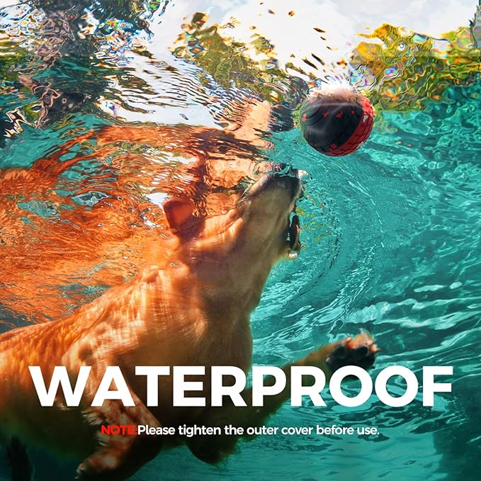 Diman Interactive Dog Ball Toys with Remote Control, Automatic Dog Toy, Moving Dog Toy, Bouncing and Rolling, E-TPU Matrial, Interactive Dog Toys for Aggressive Chewers (3.2 Inch, Red Black)