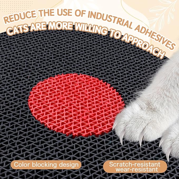 Cat Scratcher Record-Shaped Cat Scratching Board 35 * 35CM Scratching Pad, Dual-Use Flat and Vertical Cardboard Cat Scratcher, Equipped with Toy Spring Balls, Suitable for Cats to Sharpen Their Claws