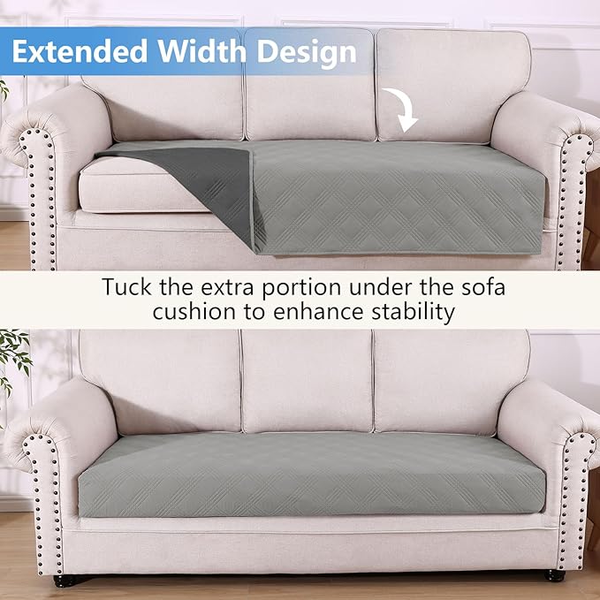 hyha Waterproof Dog Blanket, Reversible Pet Bed Blanket, Soft Sofa Couch Cover for Dogs Washable, Waterproof Pet Couch Covers for Sofa Puppy Cats Furniture Protector(40"x70", Grey/Dark Grey)