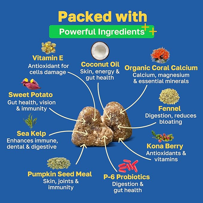 Happy Paws Probiotic Supplement for Dogs, Gut, Skin, Coat & Immune Support for All Breeds & Ages, Made with Coconut Oil & Vitamin E, Vegan Chicken Flavor, Organic, Non GMO, 200 Soft Chews