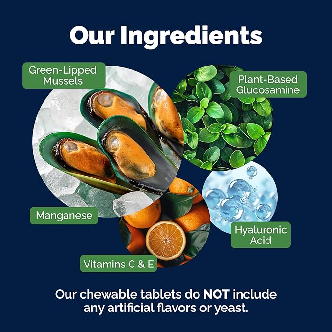 Yumove Hip & Joint Supplement for Dogs with Glucosamine, Hyaluronic Acid, Green Lipped Mussel & Omega 3 Joint Supplement - Regular or Advanced Strength (120 Count, Chewable Tablets)