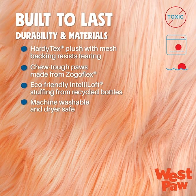 WEST PAW Rowdies Olaf Durable Plush Dog Toy with Reinforced HardyTex Fabric Hand Sewn Seams and Engaging Squeaker for Chewers and Cuddlers - Melon