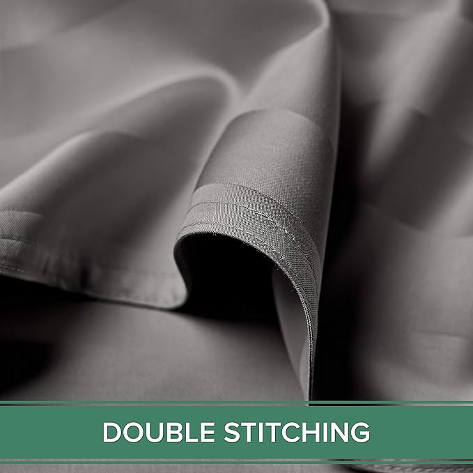 Pure Bamboo Twin Sheets, Genuine 100% Organic Viscose Derived from Bamboo Bed Sheet Set, Luxuriously Soft & Cooling, Double Stitching, 2 Year Quality Promise (Twin, Jacquard Stone)