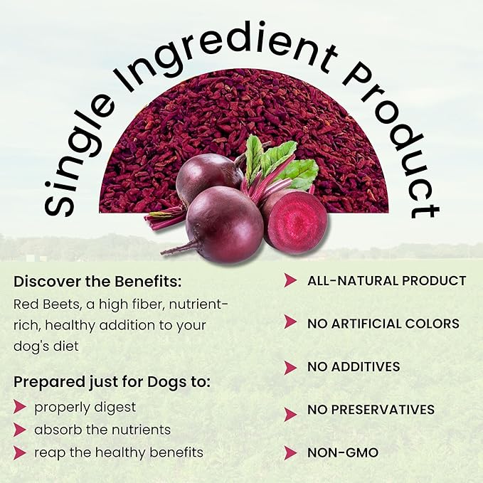 Olewo Original Red Beets for Dogs – Natural Anti Itch for Dogs, Dog Food Topper, Immune, Cleansing, Skin & Coat Support, Dehydrated Whole Food Dog Multivitamin, Fiber for Dogs, 1 lb