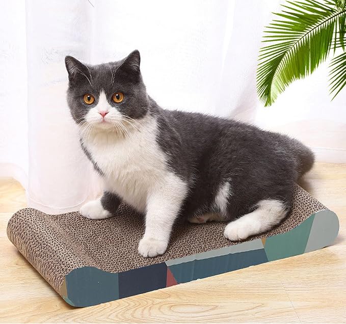 Cat Scratch Board, Bone-Shaped Design cat Scratch pad, Brown Corrugated Cardboard, pet cat Toy, Reversible cat Scratch Toy (1pcs)