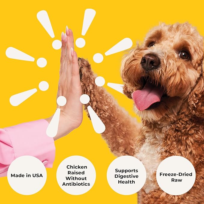 Chonky Chicken - Dog Treats Freeze Dried Chicken, Complete Meal & Topper, Real Cuts for Training - High Protein (21g Per Cup) Best Dog Stocking Stuffers, Made in The USA, 20oz Bag