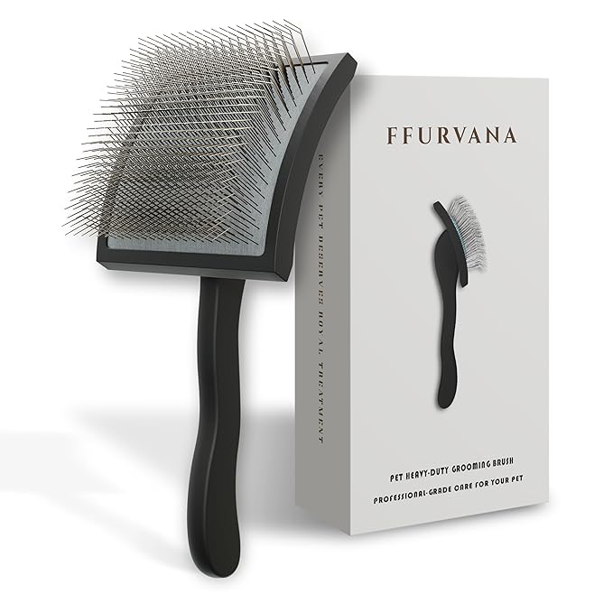 Doodle Slicker Dog Brush –Perfect For Goldendoodle & Poodle Hair Maintenance - Medium to Long Hair Breeds-Detangle, Brush, Black – Professional Pet Grooming Brush for Thick & Long-Haired Dogs