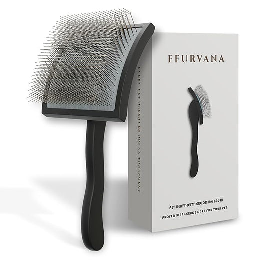 Doodle Slicker Dog Brush –Perfect For Goldendoodle & Poodle Hair Maintenance - Medium to Long Hair Breeds-Detangle, Brush, Black – Professional Pet Grooming Brush for Thick & Long-Haired Dogs