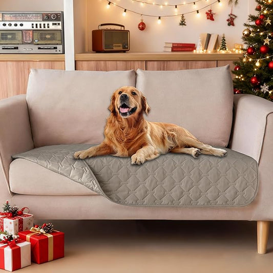 gogobunny 3X Stronger Waterproof Pet Blanket, Scratch Proof Furniture Protector for Dogs Cats, Reversible Cover 32x53 Inch, Dark Stone