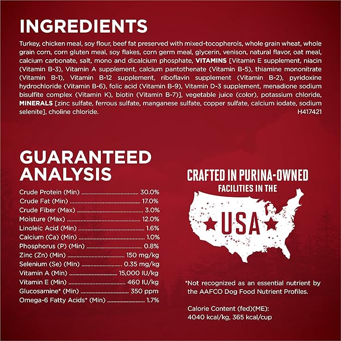 Purina ONE True Instinct With A Blend Of Real Turkey and Venison Dry Dog Food - (Pack of 4) 3.8 lb. Bags