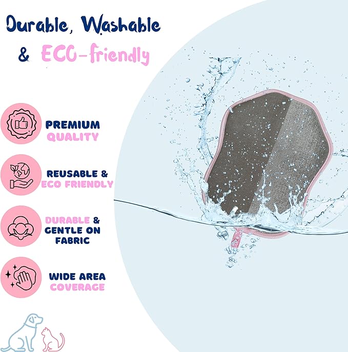 Pet Hair Removal Glove for Dogs & Cats | New Upgraded 5-Finger Magic Grooming Glove & Reusable Pet Hair Remover for Furniture, Laundry, Couch, Carpet & Car