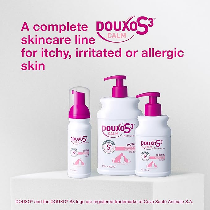 Douxo S3 Calm Shampoo, Contains 0.75% Ophytrium, Soothing, For Itchy, Irritated or Allergic Skin, For Dogs and Cats, 6.7 fl. oz. (200mL)