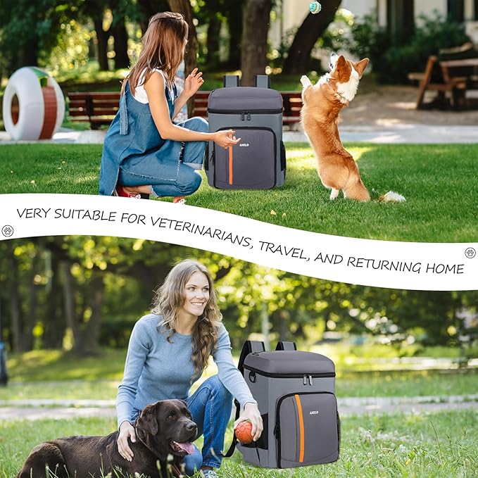 ANILD Dog Travel Backpack - Airline Approved Double-layer Pet Travel Bag Accessories with 2 Food Storage Bag and 2 Foldable Silicone Bowls for Hiking & Camping