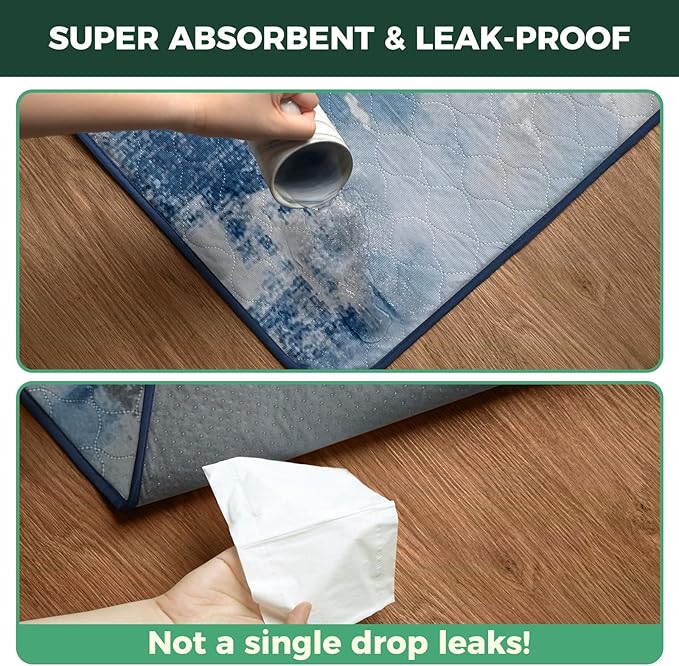 FXW Washable Pee Pads for Dogs, Puppy Pads with Super Absorbent, Specifically Designed for Potty Training, 35" Square, Tie-Dye Blue, 2 Packs