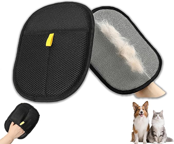 2PCS Pet Hair Removal Glove for Cats & Dogs，Electrostatic Pet Hair Gloves，Efficient Grooming for Pet Hair ，Reusable Magic Brush Pet Hair Remover Tool for Laundry, Couch, Carpet, Car Seat