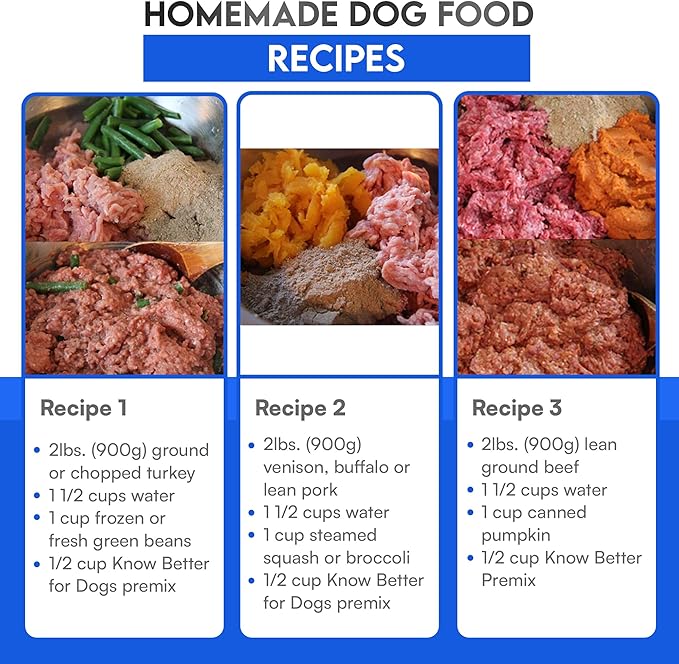 Know Better for Dogs Raw Mix Dog Food - Holistic Vet Approved Supplements for Dogs w 100% Human Grade Ingredients, No Additives/Grain Free - Premix Dog Supplement Powder for Homemade Dog Food, Beef