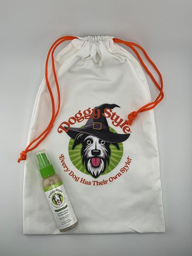 DOGGY STYLE Plant-Based & Hypoallergenic Deodorizing Spray – Conditioning, Long Lasting with Olive Oils, Coconut Oils to Relieve Itchiness, Natural Rosemary for Fresh Smelling Puppies & Pets