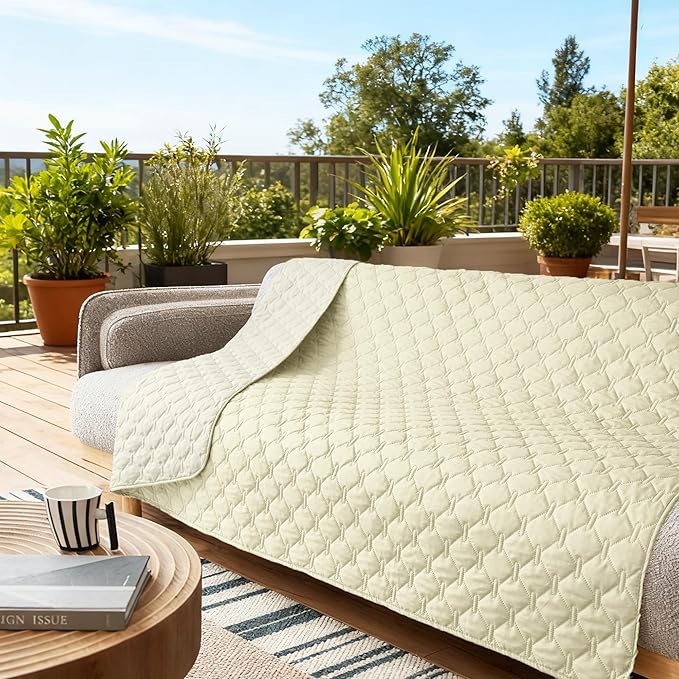 gogobunny 100% Double-Sided Waterproof Dog Bed Cover Pet Blanket Sofa Couch Furniture Protector for Puppy Large Dog Cat, Reversible (82x120 Inch (Pack of 1), Dark Cream/Light Cream)