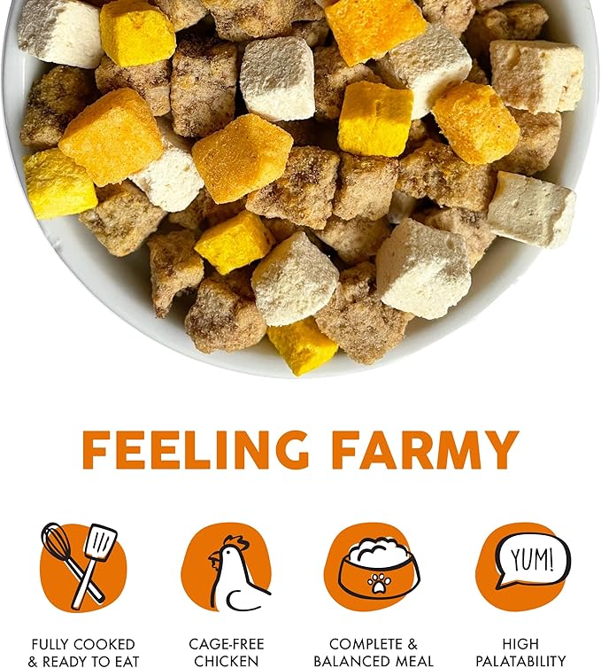 Weruva Dog Freeze Dried, Feeling Farmy with Chicken Breast, Egg & Pumpkin, 5.5oz Bag