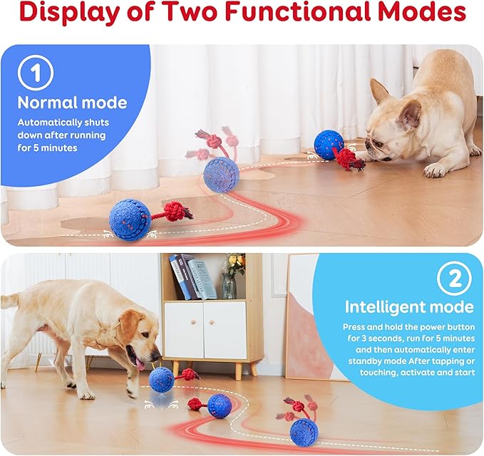 Interactive Dog Toy Motion Activated Pet Toys for Dogs, Safe E-TPU Material, Waterproof and Rechargeable, Durable Dog Toys for Medium and Large Dogs