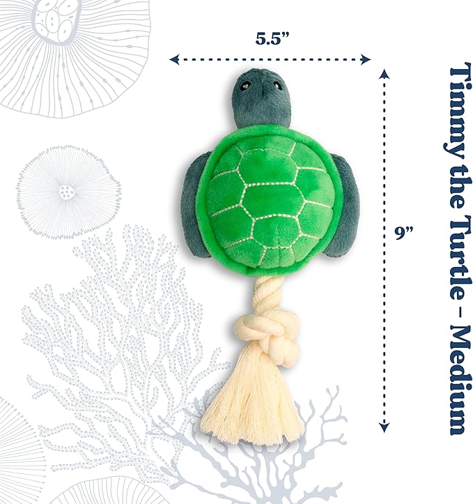 Dog Toys | Plush Toy Turtle Stuffed Animal for Dogs | Medium Eco Friendly Toy - Easy to Clean and Made from Non Toxic Materials
