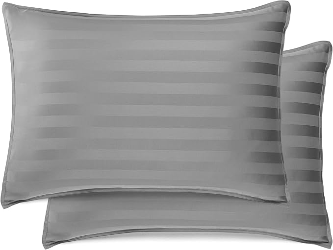 Pure Bamboo Queen Sheets, Genuine 100% Organic Viscose Derived from Bamboo Bed Sheet Set, Luxuriously Soft & Cooling, Double Stitching, 2 Year Quality Promise (Queen, Jacquard Stone)