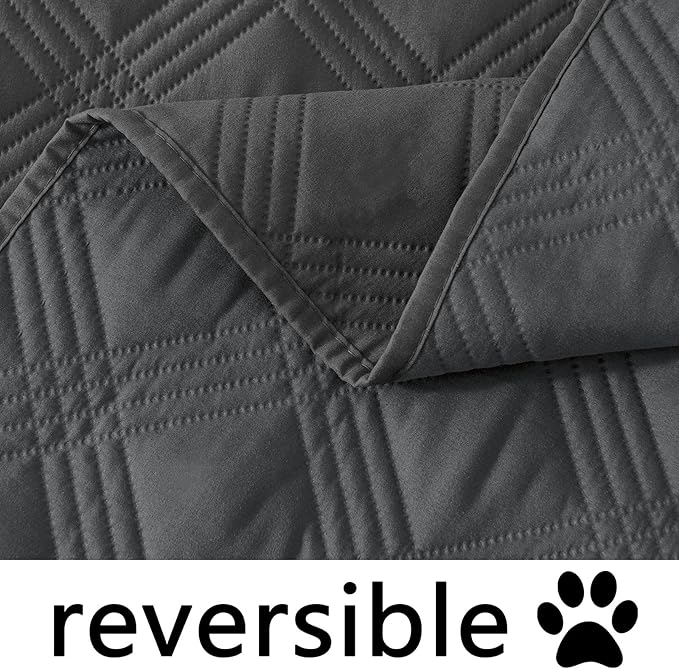 hyha Waterproof Dog Blanket, Reversible Pet Bed Blanket, Soft Sofa Couch Cover for Dogs Washable, Waterproof Pet Couch Covers for Sofa Puppy Cats Furniture Protector(30"x53", Dark Grey/Dark Grey)