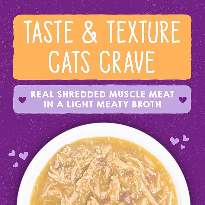 Stella & Chewy's Carnivore Cravings Savory Shreds - Wet Cat Food - High-Moisture Formula with Premium Cage-Free Chicken & Grass-Fed Beef - Perfect for Picky Eaters - 2.8 oz, 12 Count