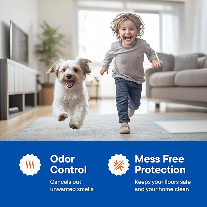 Puppy Pads Pet Pee Pads 17" x 24" [300-Count] Pet Training Disposable Pads, Small Breed Pad, Leak-Proof, Bulk Case Pack - for Chihuahuas, Yorkies, Maltese, Heavy Duty Surface Protector