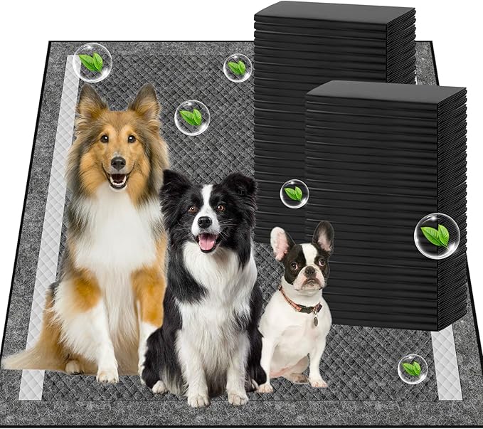 Charcoal Pee Pads for Dogs, 36"x36", Extra Large Puppy Pads XL, Odor Control Dog Pee Pads, Activated Carbon Jumbo Disposable Training Pad, Anti-Slip Potty Pads, Doggy Pads 30 Counts
