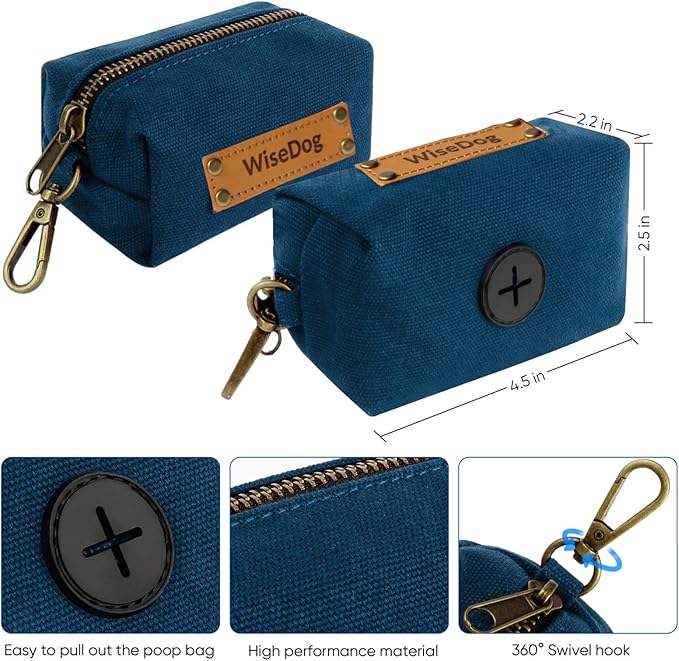 Wisedog Dog Collar and Leash Set, Waterproof Adjustable Puppy Collars with Cute Tag 6FT Dog Leash with Poop Bag for Small Medium Large Dogs (XL, Blue)