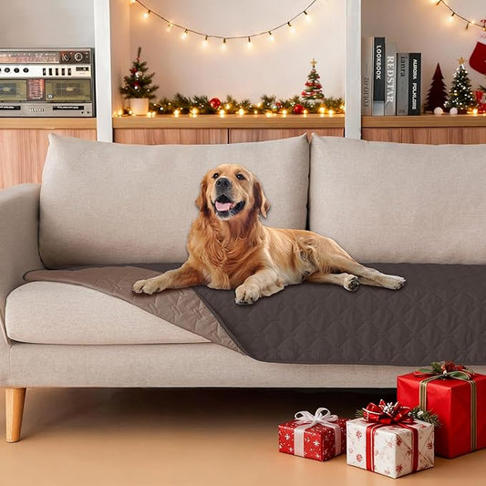 gogobunny 100% Double Sided Waterproof Dog Blanket Soft Pet Bed Cover Reversible Protect Furniture Couch Sofa Car for Puppy Large Dog Cat (Dark Coffee/Light Coffee, 30x70 Inch (Pack of 1))