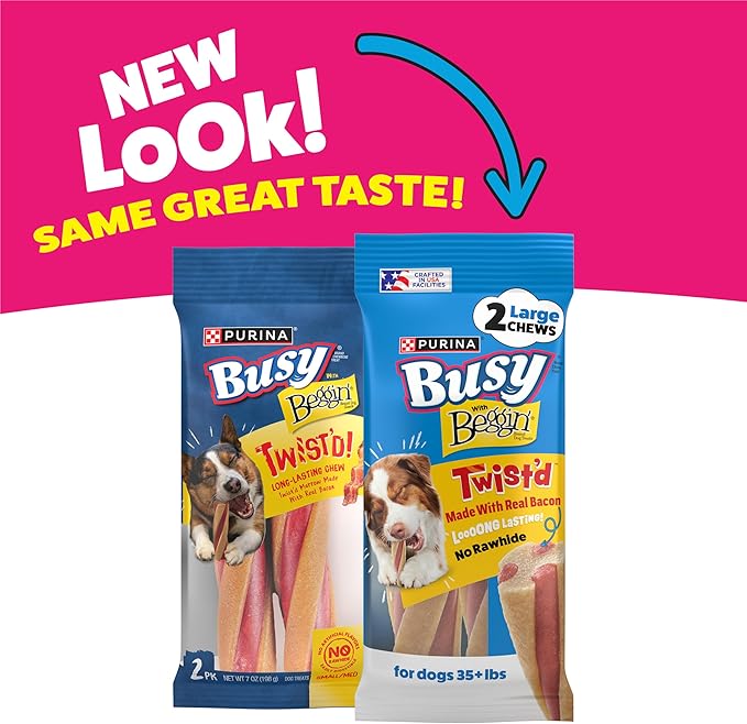 Purina Busy with Beggin’ Twist’d Adult Dog Chew Bone Treats - (Pack of 6) 2 ct. Pouches