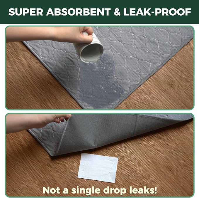 FXW Washable Pee Pads for Dogs, Puppy Pads with Super Absorbent, Specifically Designed for FXW Rollick/Homeplus 32inch 6 Panels Dog Playpen, 43" x 71" Rectangle, Gray, 1 Pack