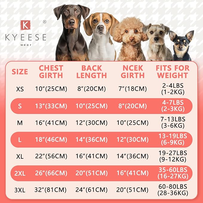 KYEESE Dog Sweater Comfy Pet Coat for Fall Winter Cold Weather Stretchy Warm Turtleneck Medium Dogs Sweater with Gingham Patchwork Soft Pullover Dog Sweaters for Medium Dogs Boy