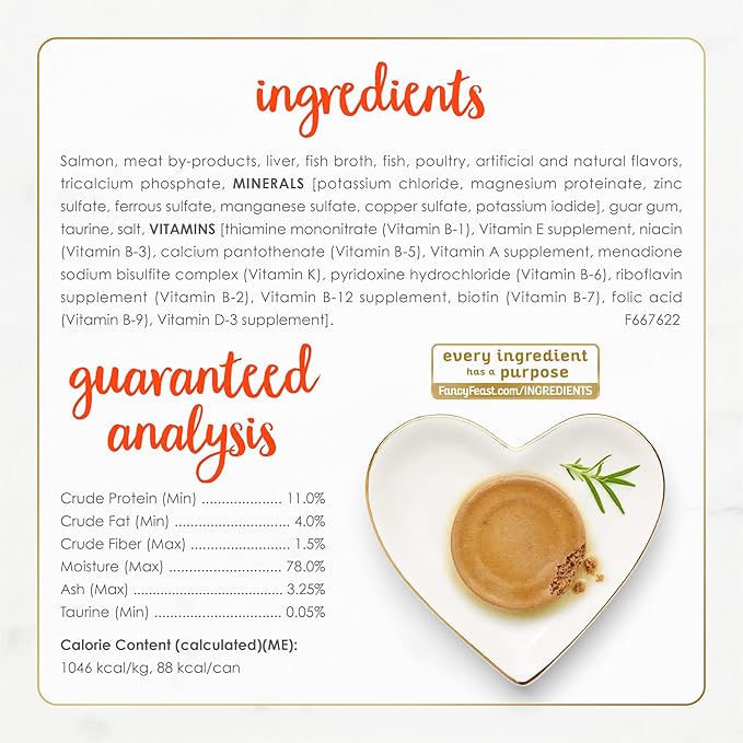 Purina Fancy Feast Salmon Feast Classic Grain Free Wet Cat Food Pate - (Pack of 24) 3 oz. Cans