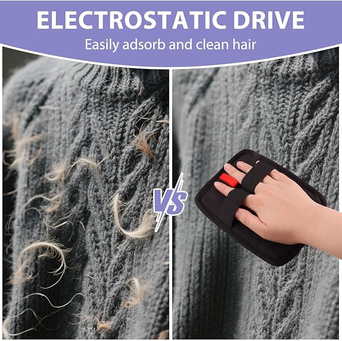 Pet Hair Removal Glove for Cats & Dogs Reusable Electrostatic Pet Hair Remover Magic Brush Pet Hair Remover for Couch, Furniture, Carpet, Curtain, Car Seats (1 PC)