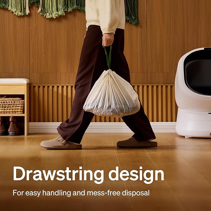 PETLIBRO Self Cleaning Litter Box Liner, 20 Count Cat Litter Bags for Automatic Litter Box, Strong and Durable Drawstring Waste Bags