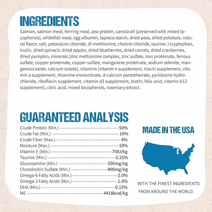 Timberwolf Ocean Blue Salmon Recipe with High Protein Dry Cat Food 10lb