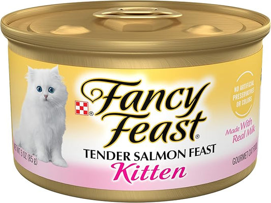 Purina Fancy Feast Kitten Tender Salmon Feast Wet Kitten Food - (Pack of 24) 3 Oz. Cans