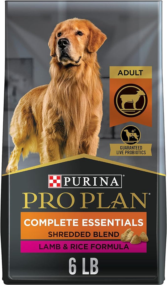 Purina Pro Plan High Protein Dog Food With Probiotics for Dogs, Shredded Blend Lamb & Rice Formula - 6 lb. Bag