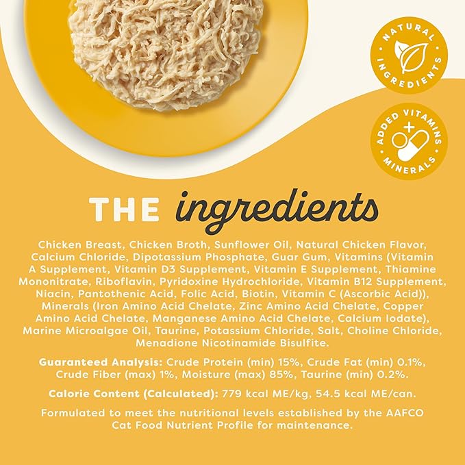 Applaws Vitality Wet Cat Food in Broth, Natural Cat Food with Added Vitamins & Minerals, Grain-Free, Carrageenan Free, Chicken Breast in Broth (24 Count, 5.5oz Cans)