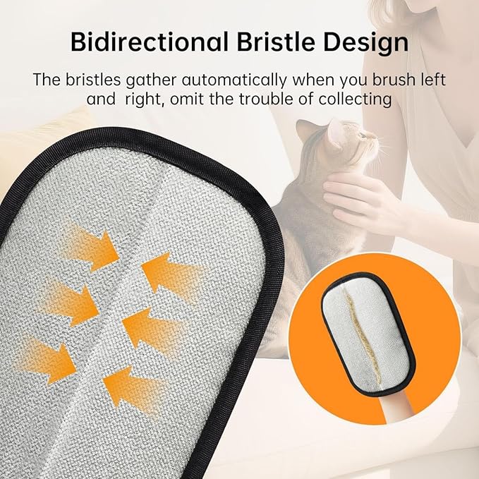 Pet Hair Removal Glove, Pet Hair Removal Tool, Electrostatic Cats and Dogs Pet Hair Removal Gloves, Suitable for All Pets, Reusable (2pcs)