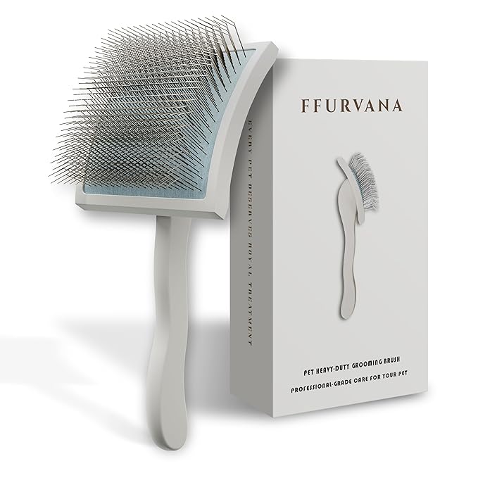 Slicker Brush for Dogs, for Golden Doodles with Long Hair, for Large Pet Dogs, Grooming Pet Hair, Cream White(Large)